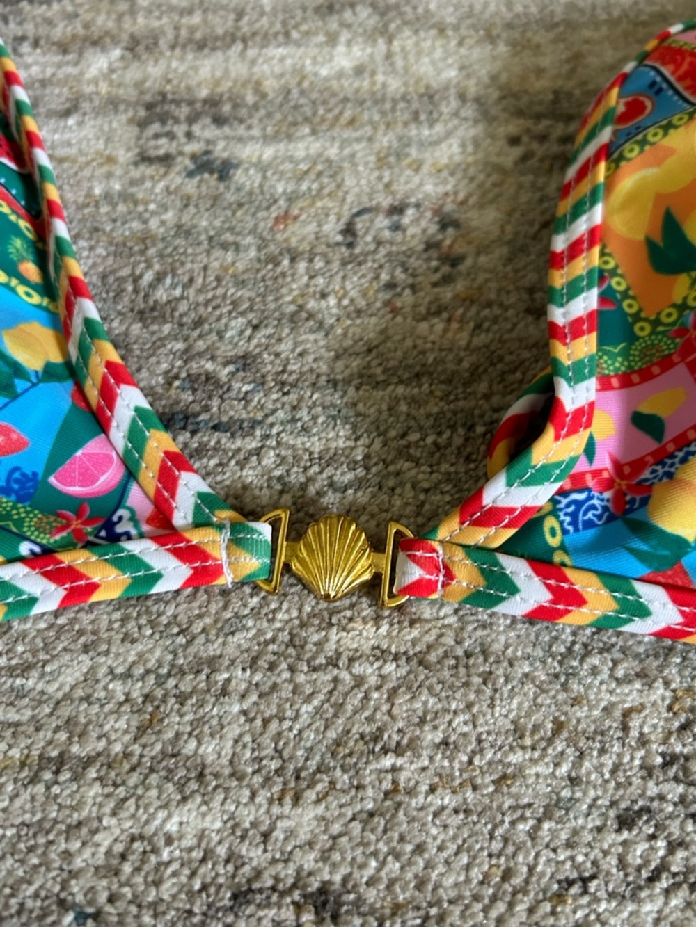 NWOT Fruit Print Triangle Bikini Set Size Large - Picture 4 of 11